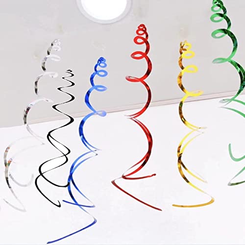 30 Pieces Hanging Swirls Party Decorations Foil Swirl Hanging Decoration，for Ceiling Birthday Graduation Wedding Christmas Halloween Celebration Party Decor 22"