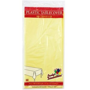 plastic party tablecloths – disposable, rectangular tablecovers – 4 pack – yellow – by party dimensions