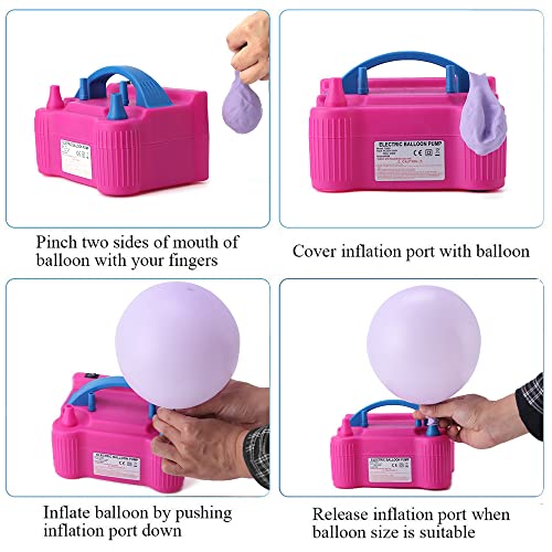 Balloon Pump Electric Portable Air Filler Machine for Balloons Small 400W ≤85dB Dual Nozzle Inflator/Blower for Party Decoration