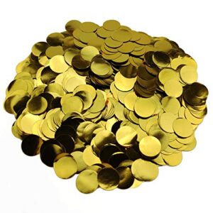 Gold Sparkling Round Dot Confetti 100 Grams Metallic Glitter Foil Circle Confetti for Party Table Scatter Wedding Festival DIY Decoration