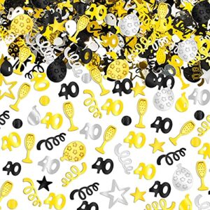 3000 pieces birthday confetti glitter number birthday decorations anniversary metallic foil table glitter confetti confetti party supplies for birthday anniversary (40th style)