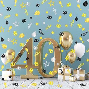 3000 Pieces Birthday Confetti Glitter Number Birthday Decorations Anniversary Metallic Foil Table Glitter Confetti Confetti Party Supplies for Birthday Anniversary (40th Style)