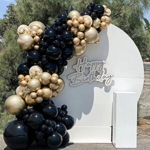 Black Gold Balloons Garland Kit - 120Pcs Black Metallic Gold Confetti Latex Balloons Arch Kit for Weddings, Birthday Party, Graduation Baby Showers, Anniversaries