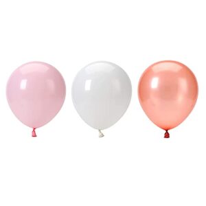pink white rose-gold small balloons – 5 inch 60pcs round latex balloon gender reveal birthday graduation wedding engagement baby bridal shower party decorations lasting surprise
