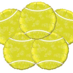 Set of 5 Tennis Ball Sport 18" Foil Party Balloons