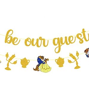 Be Our Guest Banner, Beauty And The Beast Decorations Birthday Bachelorette Engagement Bridal Shower Baby Shower Birthday Party Favor Supplies Decorations