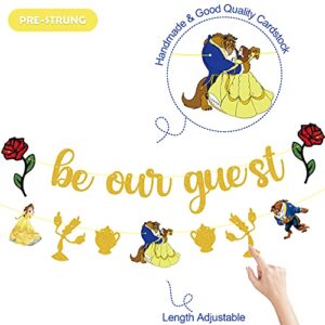 Be Our Guest Banner, Beauty And The Beast Decorations Birthday Bachelorette Engagement Bridal Shower Baby Shower Birthday Party Favor Supplies Decorations