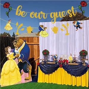 Be Our Guest Banner, Beauty And The Beast Decorations Birthday Bachelorette Engagement Bridal Shower Baby Shower Birthday Party Favor Supplies Decorations