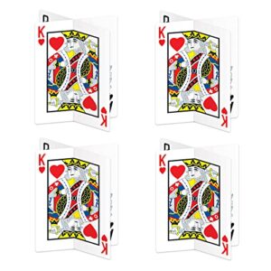 beistle 4 pieces 3-d playing card centerpieces, 12″, , multicolored
