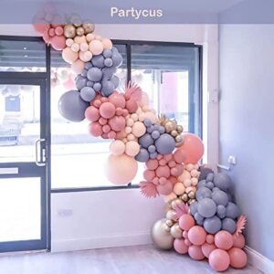 Pink Blue Balloon Garland Double Stuffed Pastel Pink Dusty Blue Brown Balloon Arch Kit Blush Ivory Latex Balloons for Gender Reveal Baby Shower Wedding Birthday Party Decoration