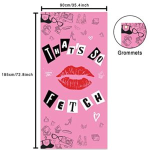 That’s So Fetch Hot Rose Pink Lip Happy Birthday Banner Background Burn Book Theme Decor for Bridal Shower Wedding Night Out Hen Movie Bachelorette Party Girls Woman Birthday Party Favors Decorations