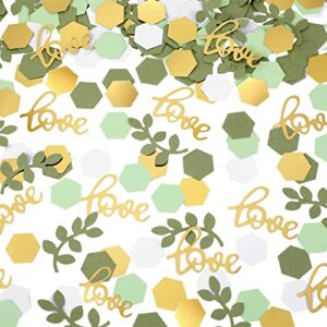500 pcs greenery wedding table confetti, boho love theme party sage green table scatter confetti for nature theme engagement party wedding birthday shower party decorations supplies
