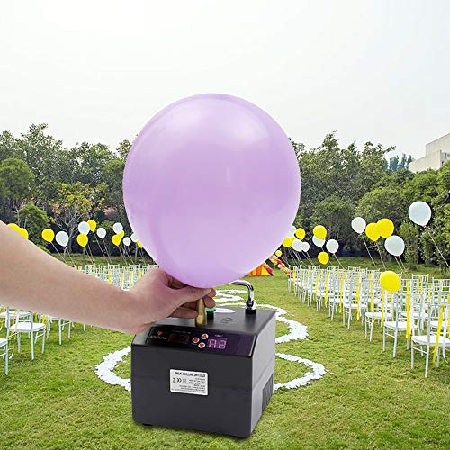 Electric Air Balloon Pump, B23 Lagenda Portable Electric Balloon Pump Balloon Inflator Party Air Blower Electric Balloon Blower Pump with Timer Battery for Party Events Decoration