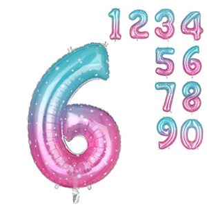 34 inch rainbow 6 number balloons mylar foil helium digital balloons wedding bachelorette anniversary baby shower 6st birthday outer space jelly theme party decor supplies