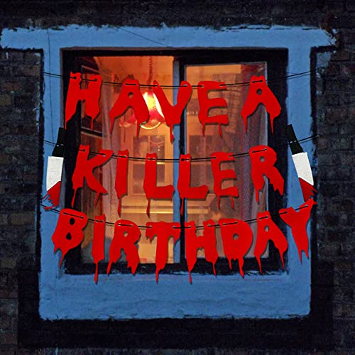 Have a Killer Birthday Decorations Halloween Birthday Banner Murder Mystery Party Decorations Halloween Bloody Horror Movie Birthday Party Decorations