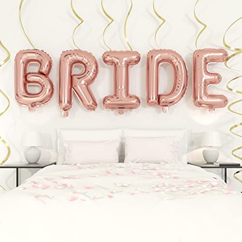 Wedding foil balloons sayings 16 inches (BRIDE (40 INCHES) ROSE GOLD)