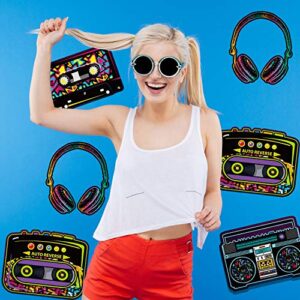 80's Party Decorations, 80's Cutouts Large Cassette Player Cutouts Headphones Cutouts Radio Cutouts for 1970s Party Decoration 1980's Theme Party Decorating Kit Retro Design (12 Pieces)