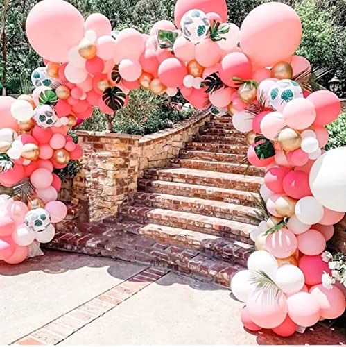 Coral Balloons Arch Kit 108 Pcs 18 12 10 5 inch Matte Coral Balloons with Balloon Strip for Coral Birthday Baby Shower Wedding Bridal Shower Decorations Peach Boho Party Supplies