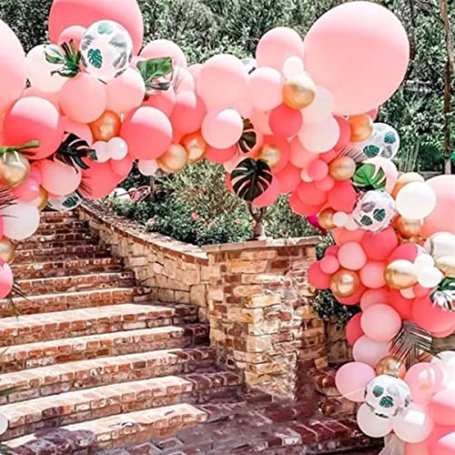 Coral Balloons Arch Kit 108 Pcs 18 12 10 5 inch Matte Coral Balloons with Balloon Strip for Coral Birthday Baby Shower Wedding Bridal Shower Decorations Peach Boho Party Supplies