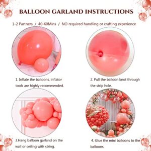 Coral Balloons Arch Kit 108 Pcs 18 12 10 5 inch Matte Coral Balloons with Balloon Strip for Coral Birthday Baby Shower Wedding Bridal Shower Decorations Peach Boho Party Supplies