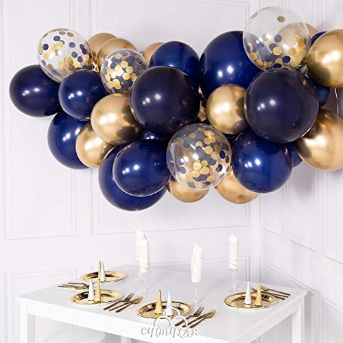 PeStary Balloons 12 inches 50pcs Navy Blue Balloons for Birthday Parties,Wedding Party Decorations,Graduation Party and Navy Parties