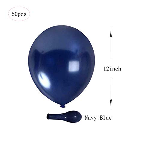 PeStary Balloons 12 inches 50pcs Navy Blue Balloons for Birthday Parties,Wedding Party Decorations,Graduation Party and Navy Parties