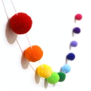 binpeng felt ball 30mm 30 balls christmas tassel garland pom pom ball string ba 78in(2m ) (colorful felt ball 30pcs)