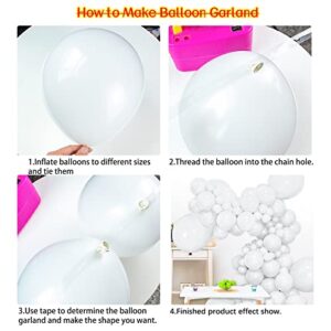 117Pcs White Balloons Different Sizes, 5 12 18 Inch White Balloon Garland Kit Thickened Latex, White Balloon Arch Kit for Kid's Birthday Wedding Party Supplies.