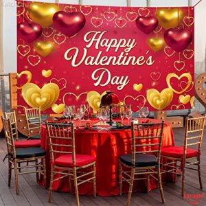 XtraLarge, Happy Valentines Day Banner - 72x44 Inch | Valentines Backdrops for Photography | Valentine Banner for Valentines Day Decoration | Happy Valentines Day Backdrop for Valentines Decorations