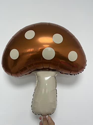 3PCS 31'' Brown Mushroom balloons. Mushroom decor- Alice in Wonderland theme party decoration, Mushroom birthday party supplier. baby shower, wedding, forest plant party decorations.