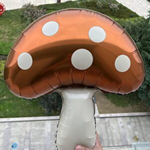 3PCS 31'' Brown Mushroom balloons. Mushroom decor- Alice in Wonderland theme party decoration, Mushroom birthday party supplier. baby shower, wedding, forest plant party decorations.
