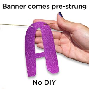 60 Never Looked So Good Purple Glitter Banner - 60th Birthday Decorations and Supplies