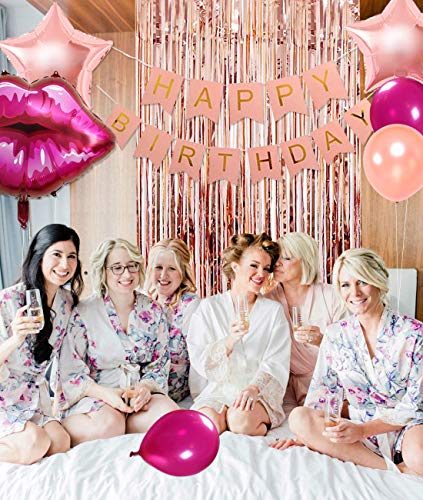 30th Birthday Decorations for Women Rose Gold Dirty 30 Balloons Dirty Thirty Sash for Her 30 Years Old Party Supplies