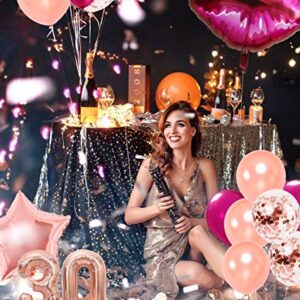 30th Birthday Decorations for Women Rose Gold Dirty 30 Balloons Dirty Thirty Sash for Her 30 Years Old Party Supplies