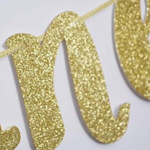 Welcome Little One Glitter Gold Banner, Baby Shower, Gender Reveal Party , Glitter Party Decor (Gold)