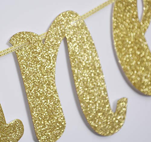 Welcome Little One Glitter Gold Banner, Baby Shower, Gender Reveal Party , Glitter Party Decor (Gold)