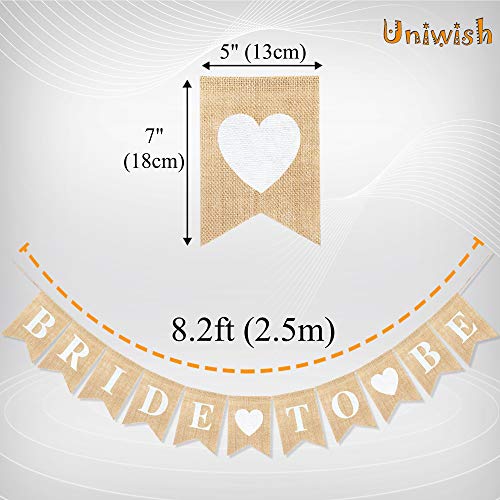 Uniwish Bride to Be Banner for Bridal Shower Engagement Bachelorette Party Decorations Garland Wedding Photo Prop