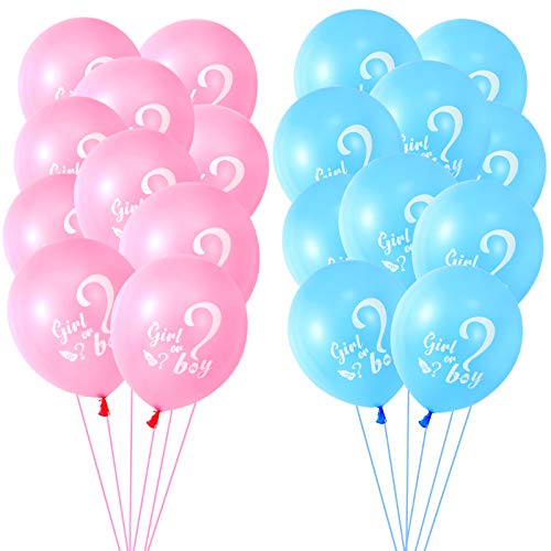 30 Pcs Gender Reveal Balloons Girl or Boy Latex Balloon 12 Inches Pink Blue Party Balloon for Gender Reveal Baby Shower Themed Decorations