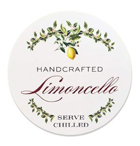 limoncello labels, garland style, 2″ round circle – 12 / pkg