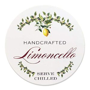 LIMONCELLO LABELS, Garland Style, 2" ROUND CIRCLE - 12 / PKG