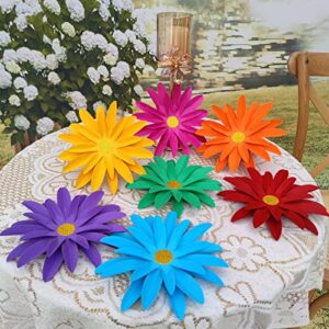 Mybbshower Rainbow Paper Daisy Flower for Tea Party Garden Party Decor Wedding Photo Backdrop Birthday Nursery Wall Sunflowers 8 inch