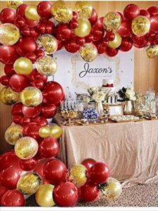 red balloons, 106pcs balloon garland arch kit, red and gold balloons for birthday wedding bridal shower bachelorette engagement anniversary baby shower party balloons decoration