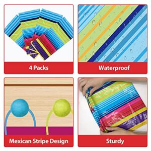 OuMuaMua 4 Pack Mexican Fiesta Party Decorations Tablecovers, 54 x 108 Inches Large Plastic Tablecloth for Cinco De Mayo Taco Birthday Fiesta Bachelorette Party Decorations