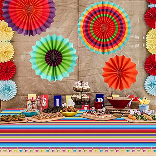 OuMuaMua 4 Pack Mexican Fiesta Party Decorations Tablecovers, 54 x 108 Inches Large Plastic Tablecloth for Cinco De Mayo Taco Birthday Fiesta Bachelorette Party Decorations