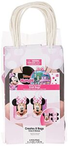 mini mouse party favor paper bags – 8.25″ x 5″ x 3.25″ | multicolor – pack of 8