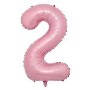 40 inch giant pink numbers digit 0-9 baby shower birthday party decorations supplies helium foil mylar number balloon banner (40 inch pink 2)