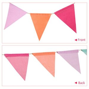 24 Pieces Colorful Pennant Flags Banner Imitated Burlap Bunting Banner Pastel Decor Fabric Triangle Flag for Party Decoration(15.7 Feet)