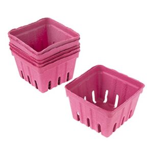 darice fuchsia paper berry basket, pink, 6 piece