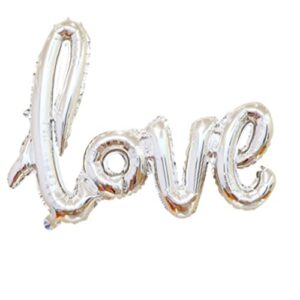 40Inch Silver Love Balloon for Bridal Shower Wedding Valentine's Day Supplies 2Pcs