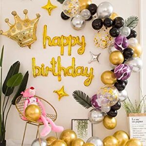 18-inch Happy Birthday Balloons Banner,Lowercase letter aluminum foil balloon set suitable for birthday party decoration by MALEFICIA,Ecofriendly Fun
